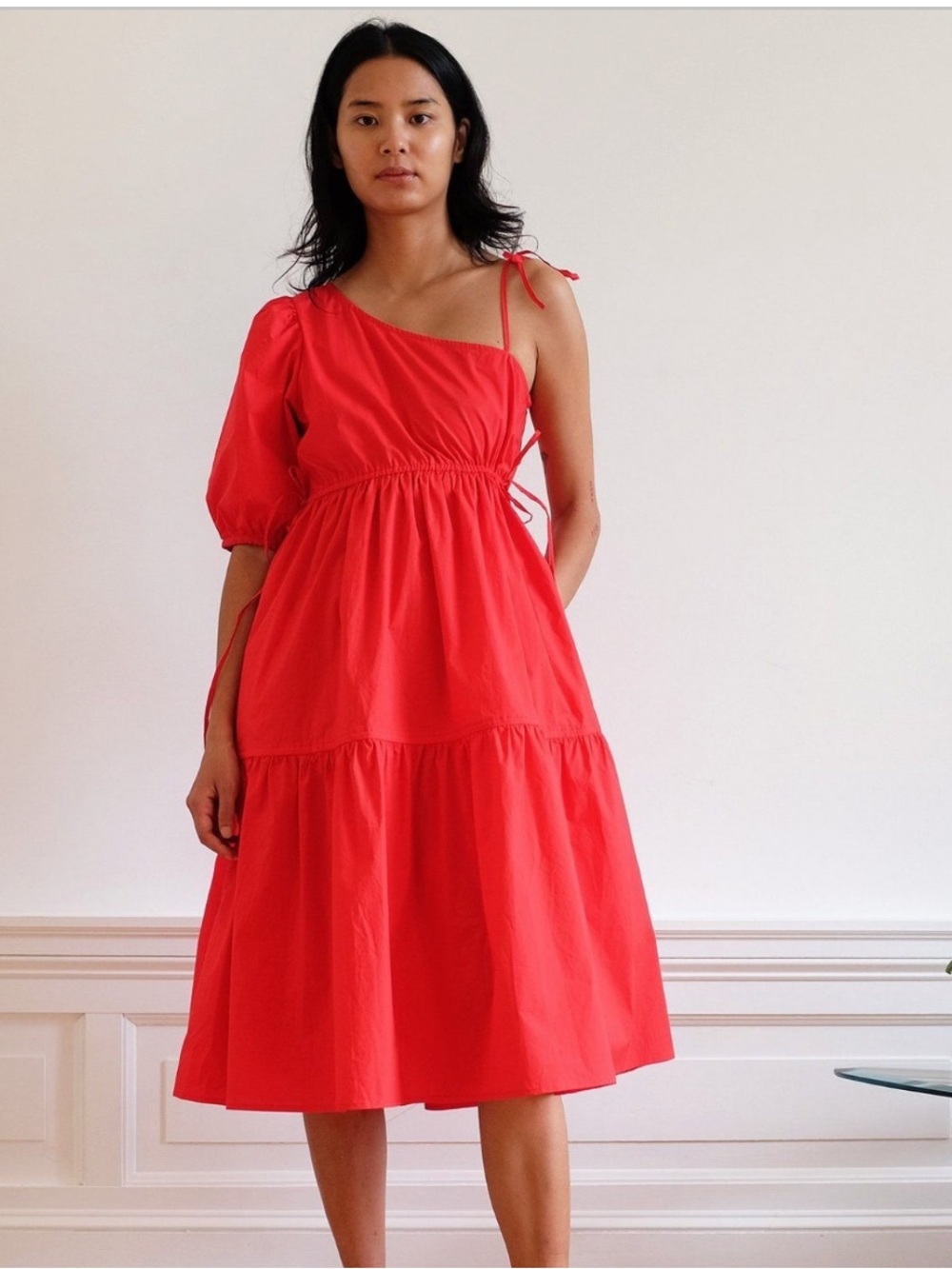 Wray red one sleeved rosemary dress medium